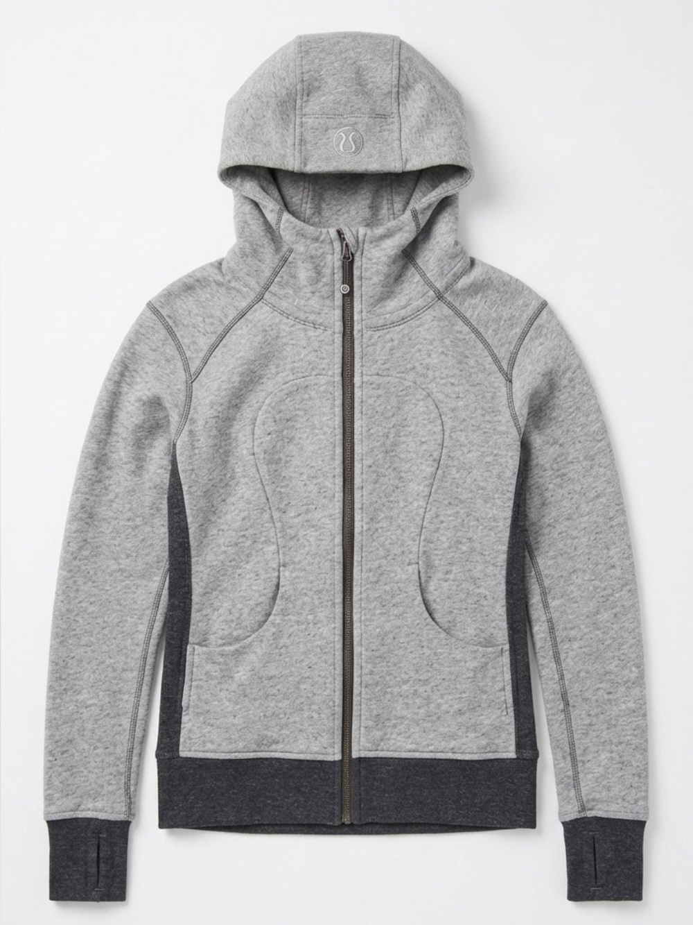 Lululemon Scuba Full Zip Hoodie Heathered Speckled Grey Sweater Women's 4